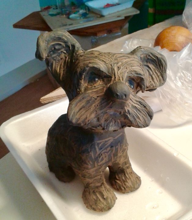 Sculptuur getiteld "portrait" door Txell Amperi, Origineel Kunstwerk, Keramiek