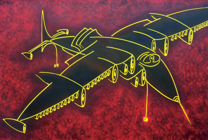threat 120x80cm 2001 acrylic on canvas 绘画, 31.5x47.2 in