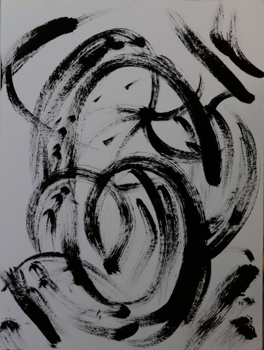 Schilderij getiteld "LIBRE EXPRESSION (…" door Jeannette Allary, Origineel Kunstwerk, Inkt