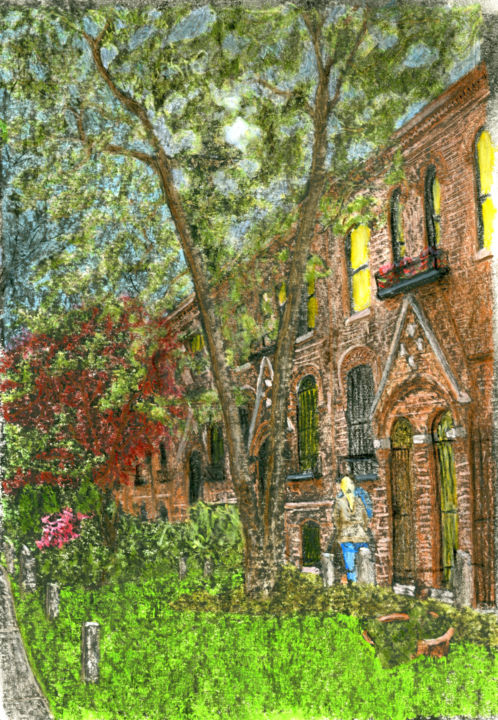 Painting titled "Old Worker's Housin…" by Jim Fischer, Original Artwork