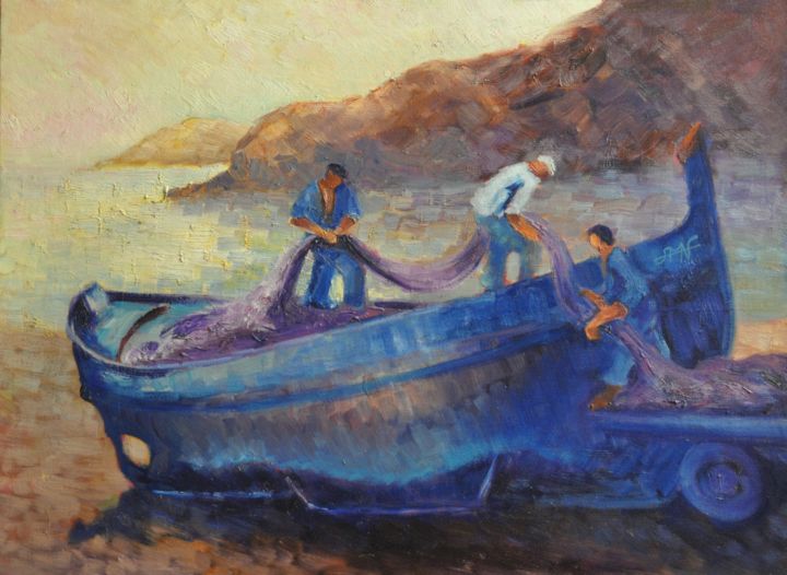 Catalane au filet 绘画, 23.6x31.9 in