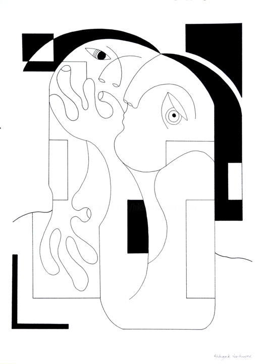 Drawing titled "Mystery" by Hildegarde Handsaeme, Original Artwork, Ink