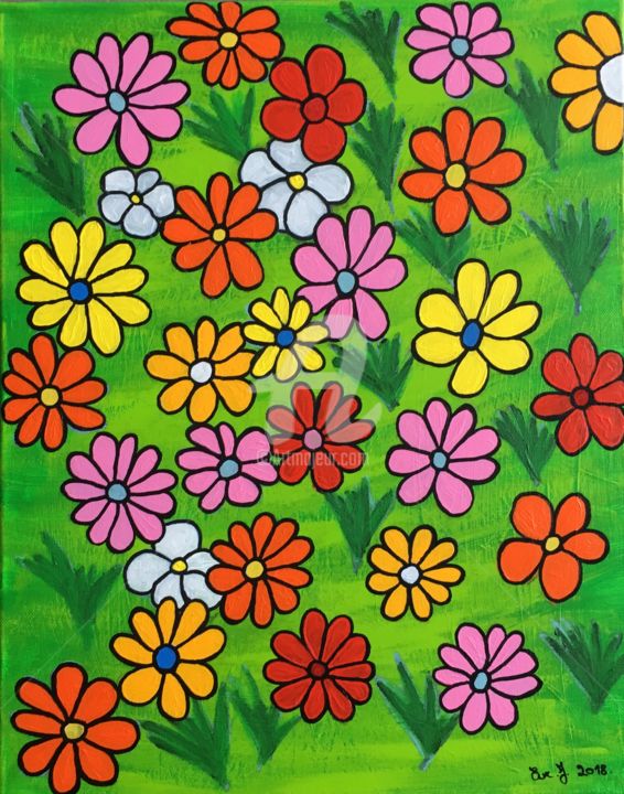 Painting titled "Colors" by Eve.J, Original Artwork, Acrylic