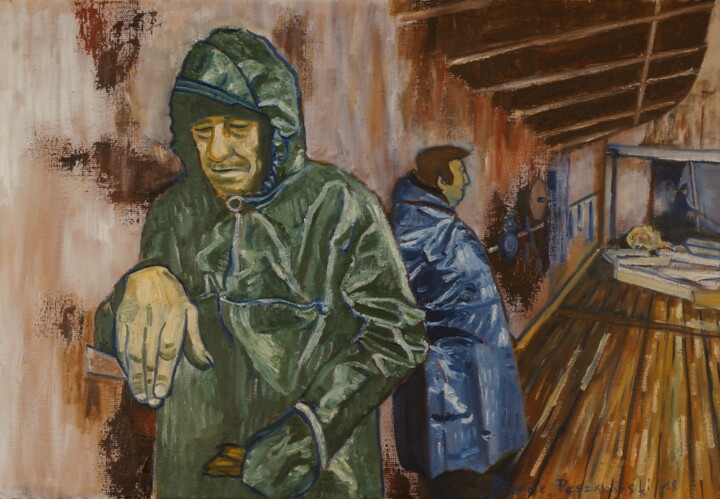 Peinture intitulée "Le pêcheur" par Pierre Paszkowski, Œuvre d'art originale, Huile