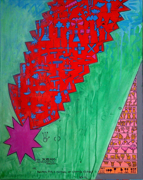Painting titled "The Scream (Poster…" by Gerald Shepherd F.F.P.S., Original Artwork, Acrylic