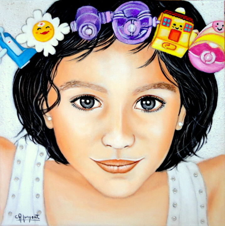 Pintura titulada "DANA Y SUS WIZIES -…" por Carmen G. Junyent, Obra de arte original, Acrílico
