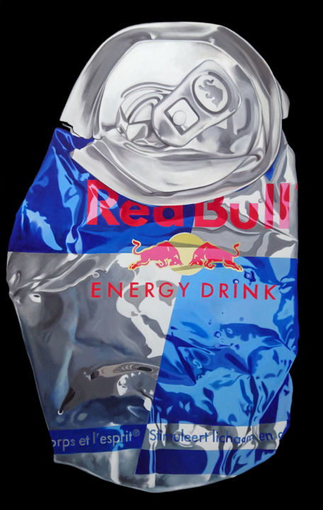 Peinture intitulée "Litter Red Bull" par Mc_garbage, Œuvre d'art originale, Huile