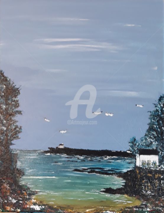 Peinture intitulée "A-la-tombée-de-la-n…" par Didier Duclos, Œuvre d'art originale, Acrylique