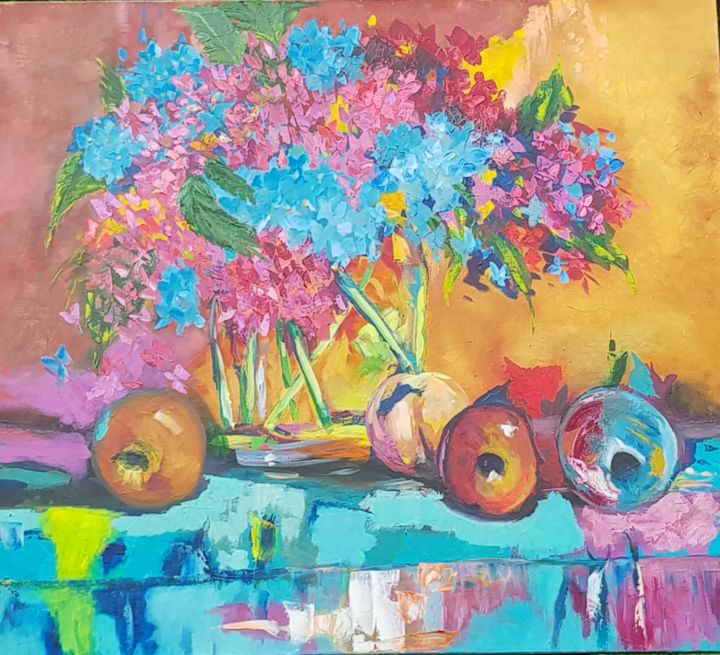Painting titled "bodegon-tropical.jpg" by Erika Luna, Original Artwork