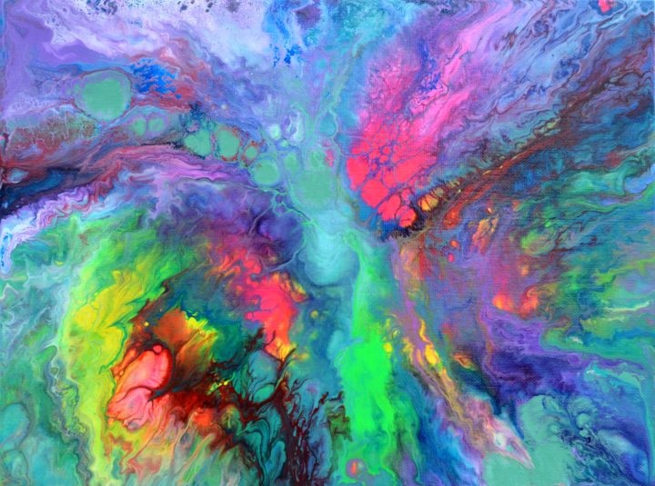 Ζωγραφική με τίτλο "Small Abstract 4 -…" από Tiberiu Soos, Αυθεντικά έργα τέχνης, Ακρυλικό
