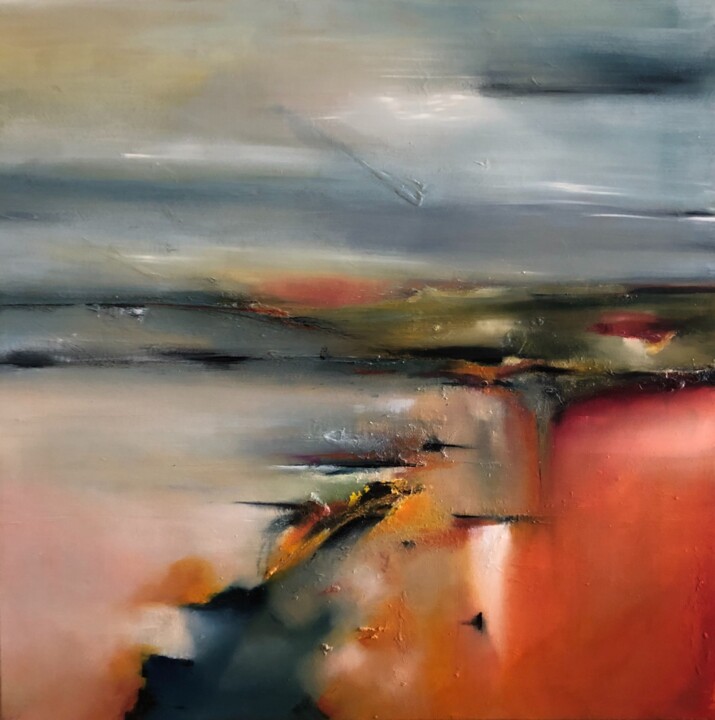 Painting titled "Achter het ij van A…" by Charles Mulder, Original Artwork, Oil