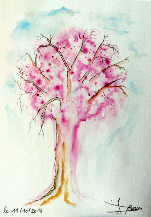 Hommage aux arbres 绘画, 9.5x6.7 in