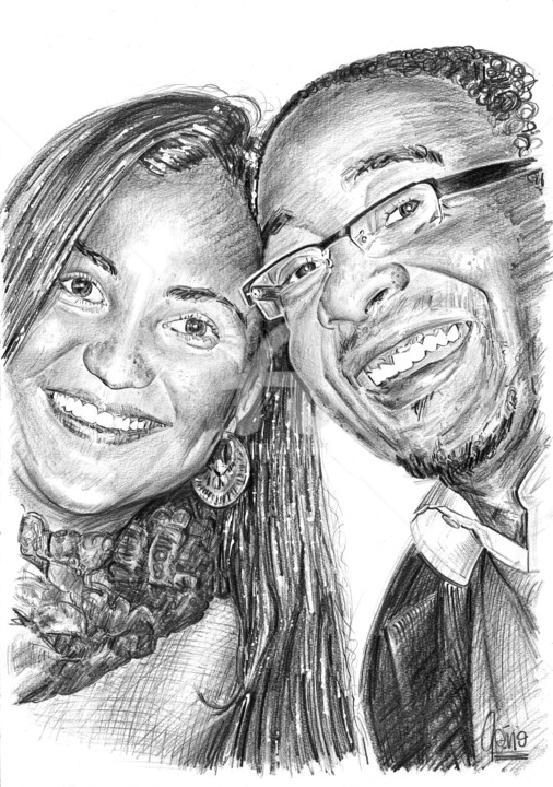 Drawing titled "AMIZADE EM GRAFITE:…" by Flávio Miranda, Original Artwork, Pencil