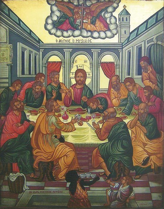 "Μυστικός Δείπνος /…" başlıklı Tablo Anastasia Patouna tarafından, Orijinal sanat, Zamklı boya