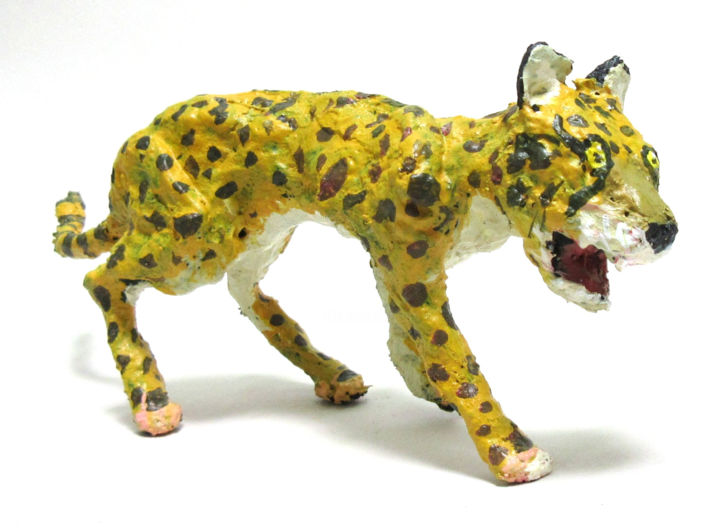 Sculptuur getiteld ""Panthère" - panthe…" door Patou Deballon, Origineel Kunstwerk, Mixed Media