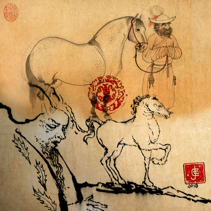 Digitale Kunst getiteld "cheval.jpg" door Coenegracht Jean Claude, Origineel Kunstwerk