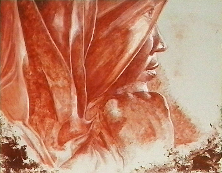 Painting titled "par-dela-le-voile-2…" by Pascale Lafargue, Original Artwork