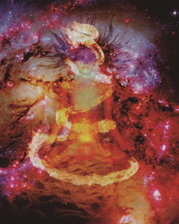 Peinture intitulée "Kundalini" par Henrique Vieira Filho, Œuvre d'art originale, Encre
