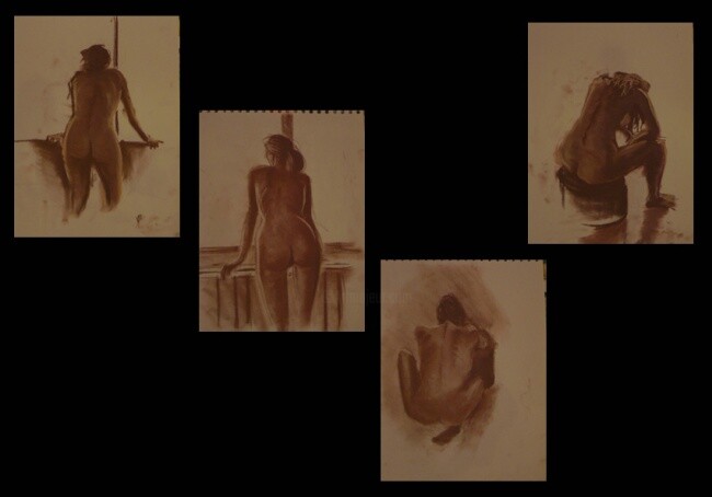 Etudes sur modèle 4 绘画, 15.8x19.7 in