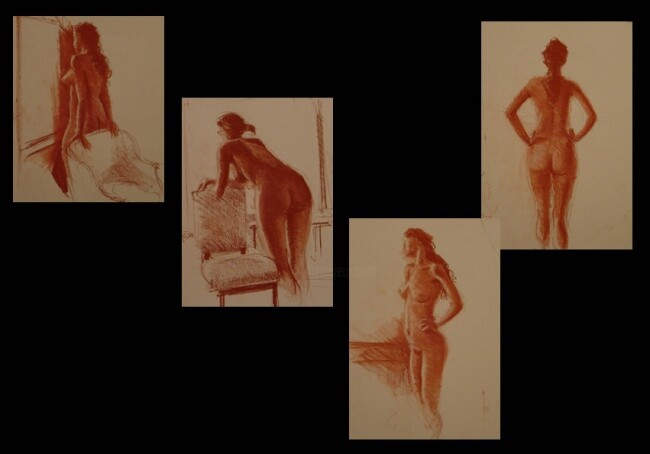 Etudes sur modèle 5 绘画, 15.8x19.7 in