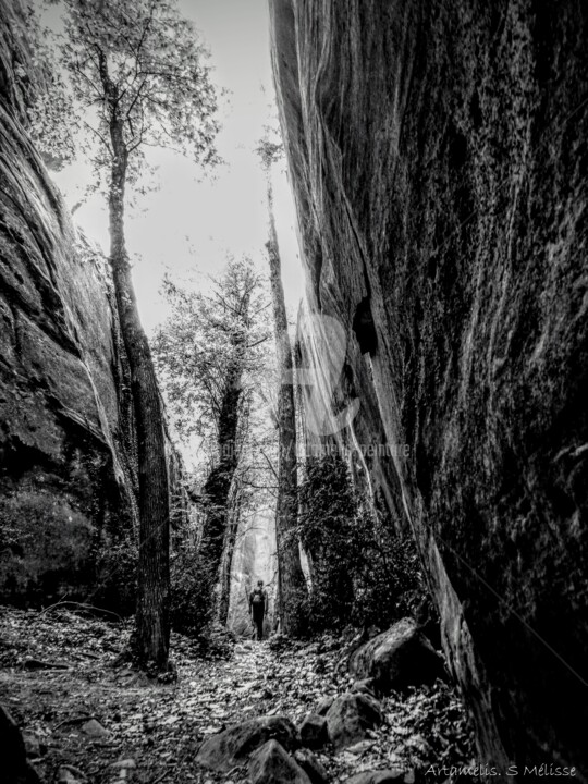 Photographie intitulée "Seul dans les grès" par Artamelis, Œuvre d'art originale
