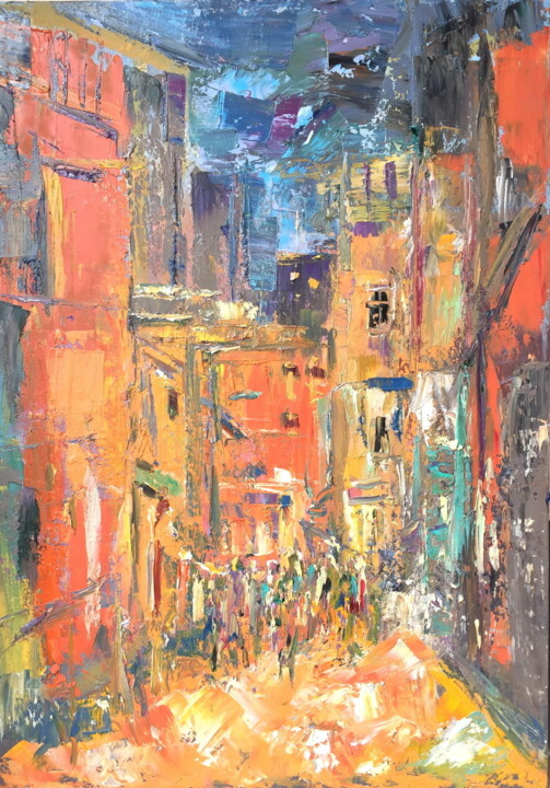 Painting titled "Серия работ "Переул…" by Alina Asanova, Original Artwork, Oil