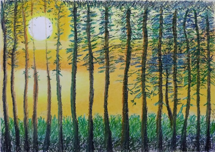 제목이 "The Caged Sun.jpg"인 미술작품 Mahfuzur Rahman로, 원작, 파스텔