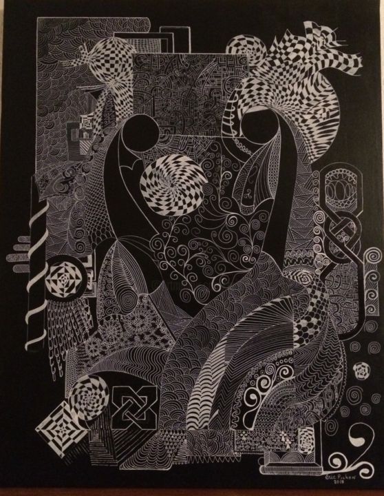 Peinture intitulée "Guen a Du" par Lapiche, Œuvre d'art originale
