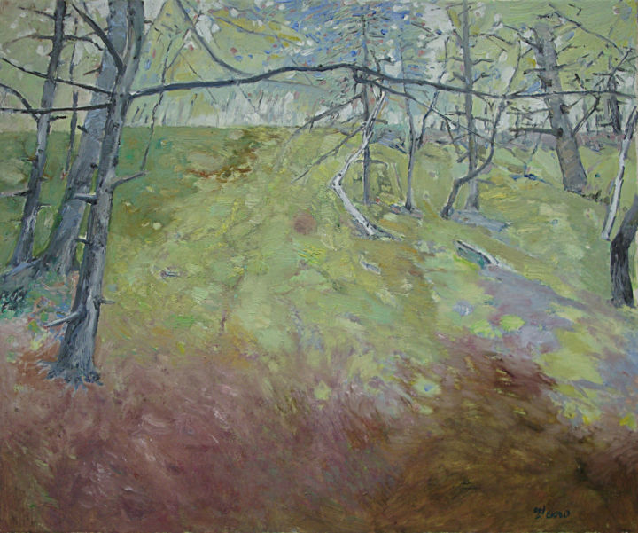 Schilderij getiteld "Summer Of Changbai…" door Mengmeng Yue, Origineel Kunstwerk, Olie