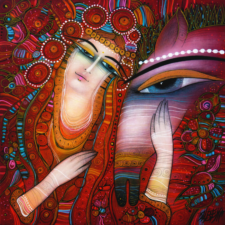 Peinture intitulée "Elena" par Albena Vatcheva, Œuvre d'art originale, Huile Monté sur Châssis en bois