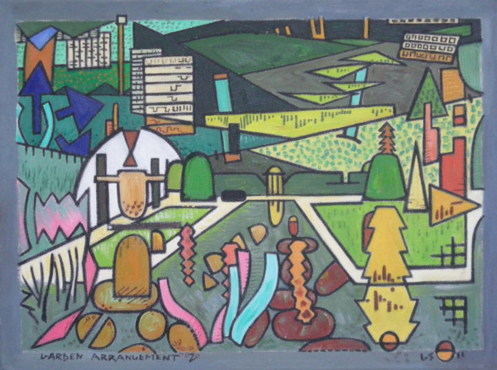 Painting titled "Garden Arrangement 2" by Gerald Shepherd F.F.P.S., Original Artwork, Oil