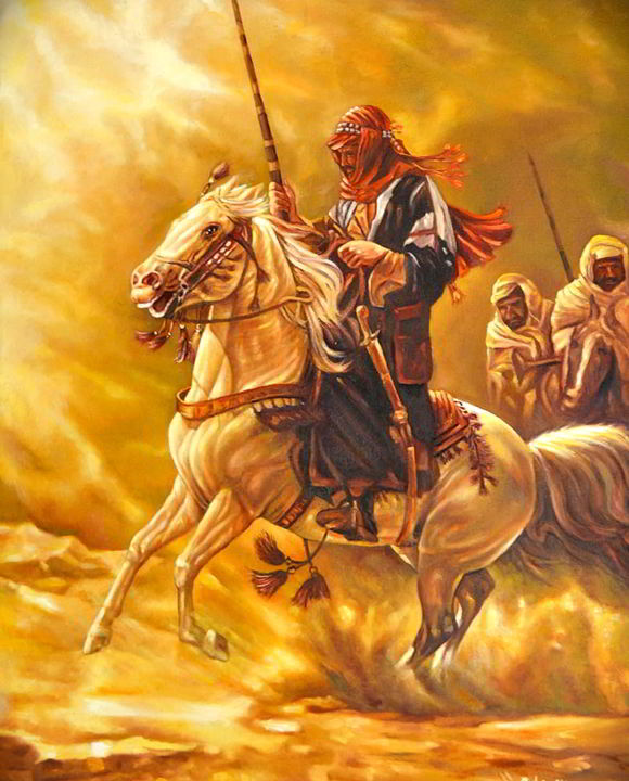 Painting titled "The Warriors" by R.M.Roofi, Original Artwork, Oil