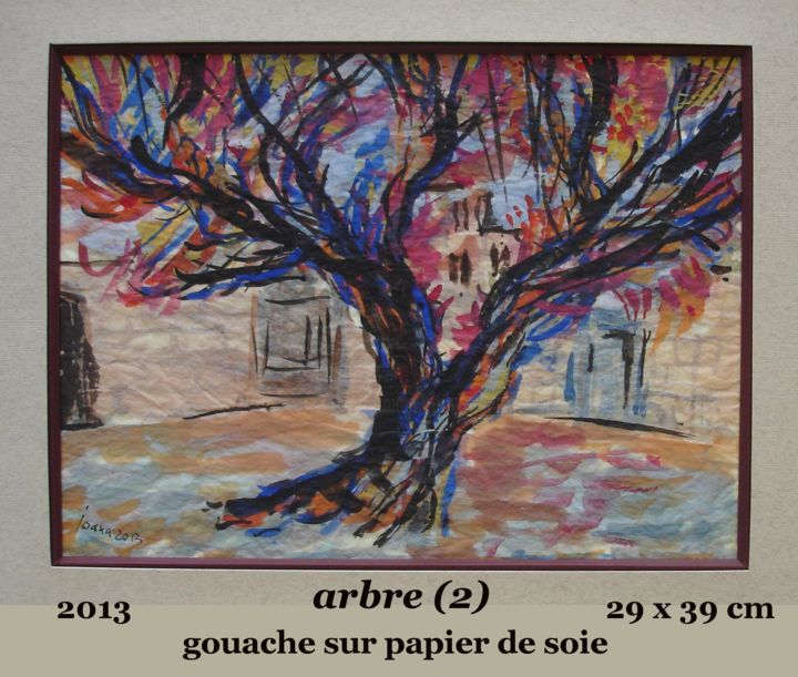Peinture intitulée "arbre (2)" par Ioana, Œuvre d'art originale, Gouache