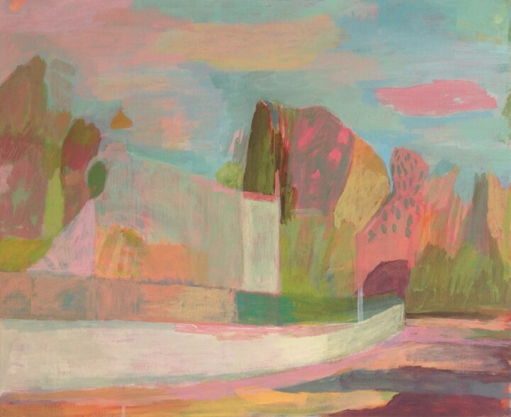 Painting titled "Rue des héliotropes" by Iria Fernandez Alvarez, Original Artwork, Acrylic