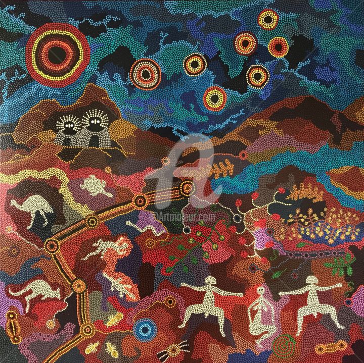 绘画 标题为“Seven Sisters” 由David Vall, 原创艺术品, 丙烯