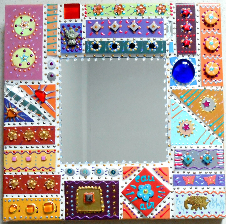 miroir mosaïque "eau-air " 30 x 30 cm 设计, 11.8x11.8 in