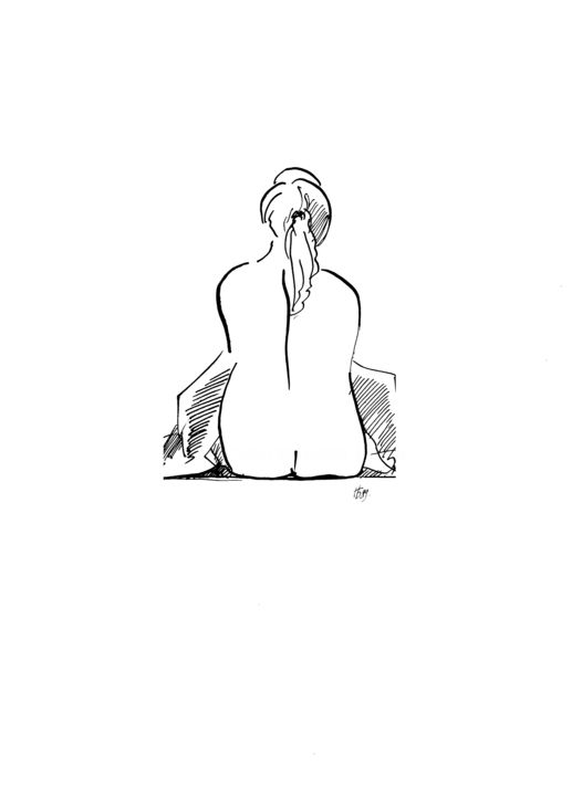 Drawing titled "Silhouette" by Nikolay Biryukov, Original Artwork, Other