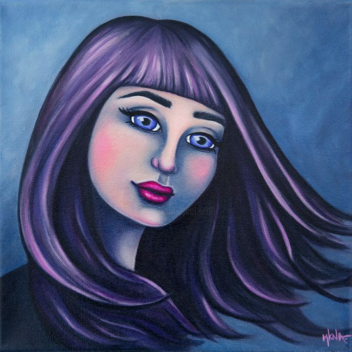 Peinture intitulée "Agnès" par Mkna, Œuvre d'art originale, Huile