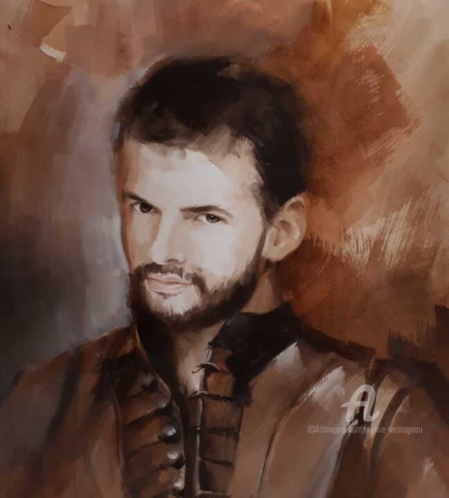 Peinture intitulée "Quentin" par Sylvie Vernageau, Œuvre d'art originale, Aquarelle
