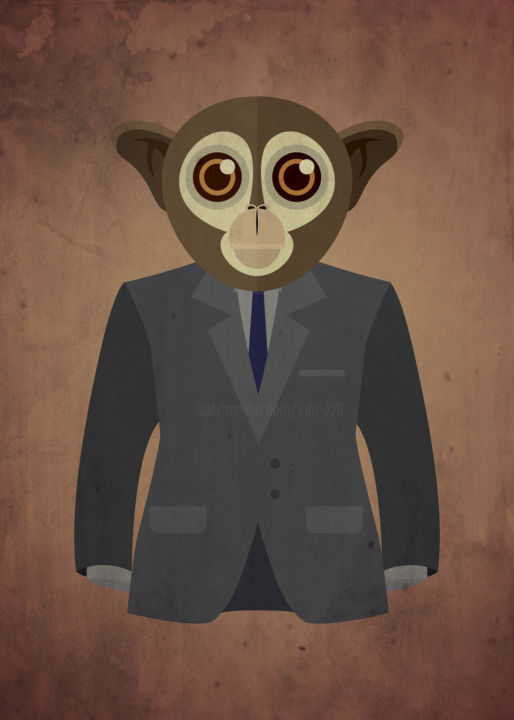 Digital Arts με τίτλο "monkey style #02" από Andrea Pisano, Αυθεντικά έργα τέχνης, 2D ψηφιακή εργασία
