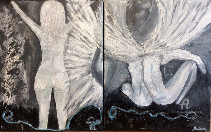 Malerei mit dem Titel "Asking forgivness" von Daciana, Original-Kunstwerk, Acryl