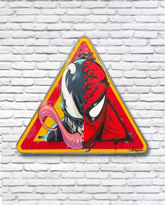 venom/spidey 绘画, 26.4x25.6 in