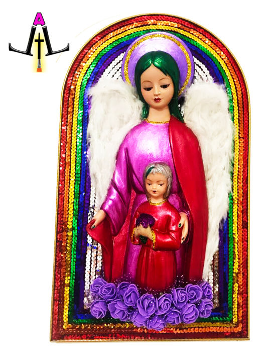 Sculptuur getiteld "VIRGEN LGTB" door Arte Llarra, Origineel Kunstwerk