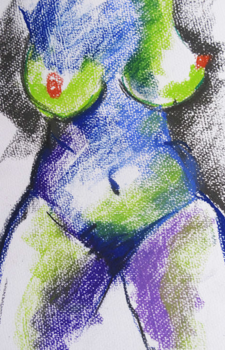 图画 标题为“nu vert.jpg” 由Pierre Julia, 原创艺术品, 其他