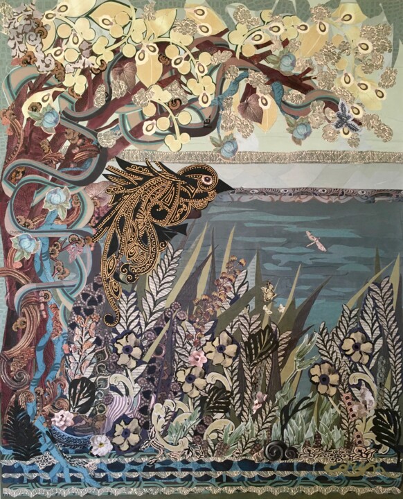 Eden - L'oiseau Collages, 39.4x31.5 in