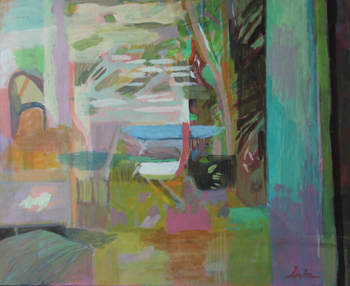 Painting titled "Allée des arts" by Iria Fernandez Alvarez, Original Artwork, Acrylic