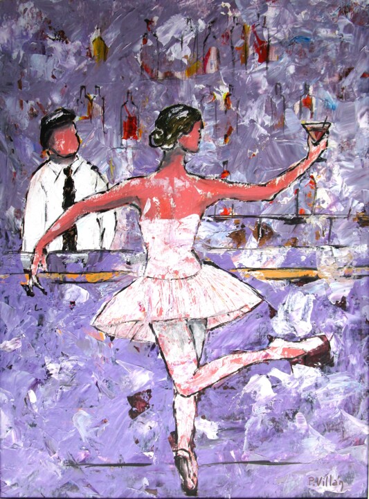 Ballerina at the "bar" 绘画, 15.8x11.8 in