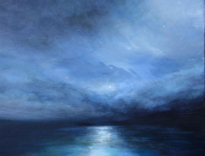 Painting titled "Dimming of the Day" by Jane Elizabeth Cullum, Original Artwork, Acrylic