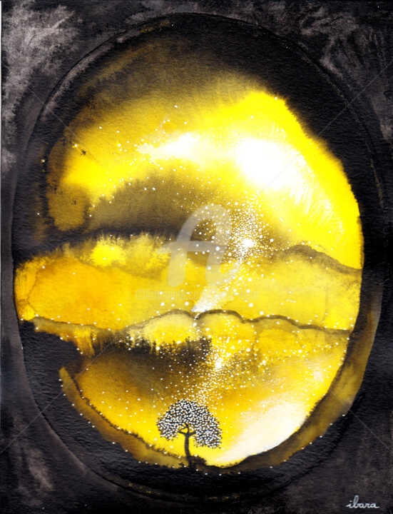 L'arbre du soleil Drawing, 19.7x15.8 in