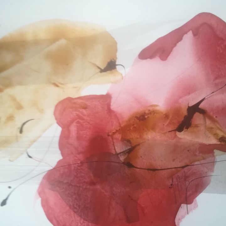 Peinture intitulée "De deux cordes une…" par Isabelle Mignot, Œuvre d'art originale, Encre